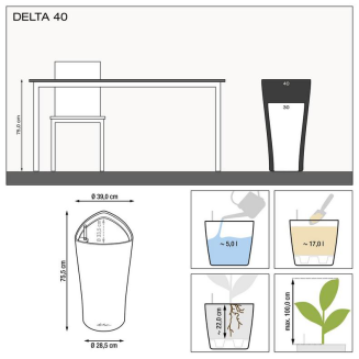  Lechuza Delta Premium 30 plant pot | 40 red gloss - 5