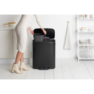Brabantia Bo waste bin 2x30l, matte black - 8