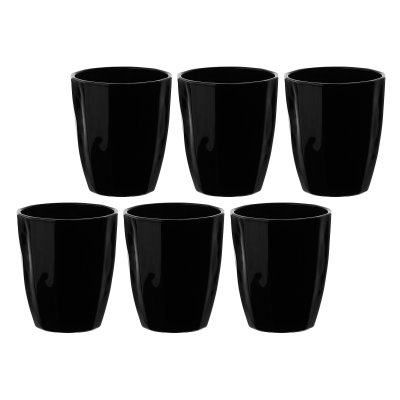  Set of 6 Rose&Tulipani Amami Black glasses, 320 ml