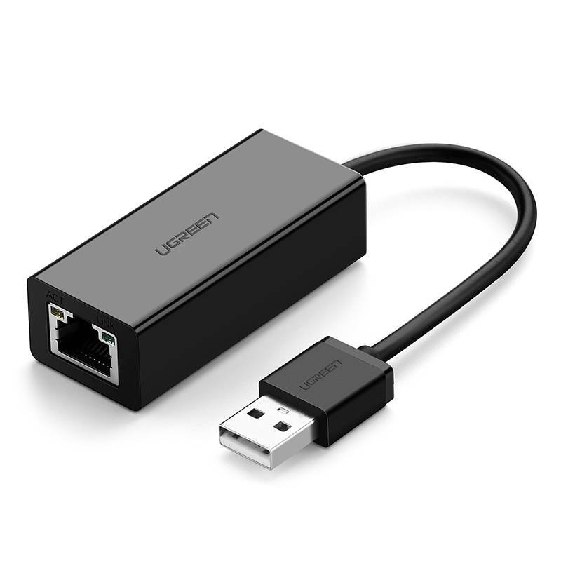 Adapter sieciowy UGREEN CR110 USB-A-RJ45 (czarny)
