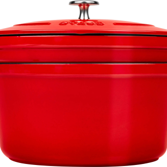  Set of 2 Staub cast iron cookware with lid - 24 cm, Red - 14