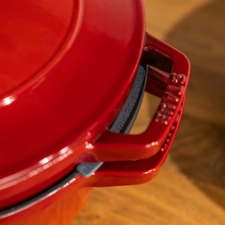  Set of 2 Staub cast iron cookware with lid - 24 cm, Red - 6
