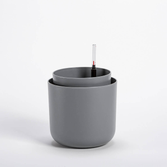 PLASTIA TOLITA Donica samonawadniająca okrągła 19 cm szary - 2