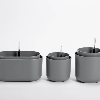 PLASTIA TOLITA Donica samonawadniająca okrągła 19 cm szary - 4