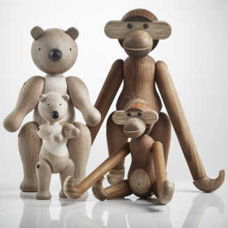  Wooden figurine Kay Bojesen Monkey, teak and medium oak - 5