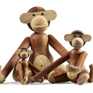  Wooden figurine Kay Bojesen Monkey, teak and medium oak - 4