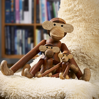  Wooden figurine Kay Bojesen Monkey, teak and medium oak - 6
