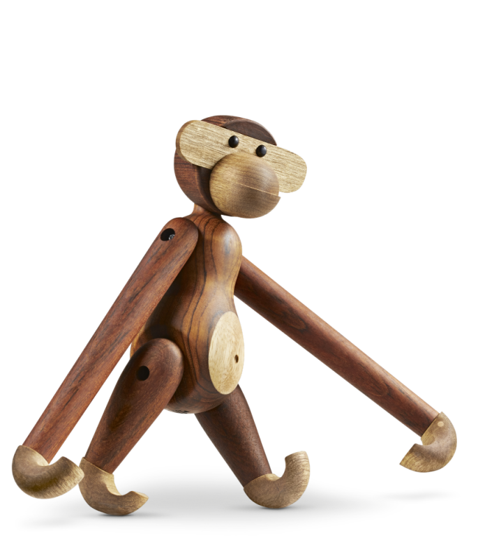  Wooden figurine Kay Bojesen Monkey, teak and medium oak