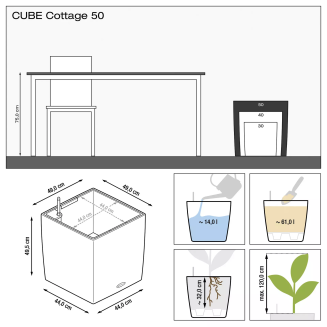  Lechuza Cube Cottage 30 planter | 40 | 50 sand brown - 4