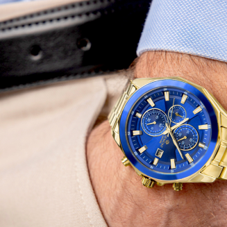 Zegarek Męski Giewont Chronograph Sapphire Złoto Niebieski GW7290-B6 - 3