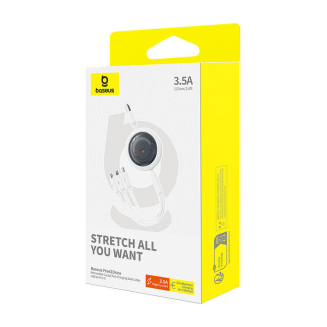 Kabel USB 3w1 Baseus Free2Draw USB do micro USB+Lightning+USB-C, 3.5A, 1.1m (biały) - 7