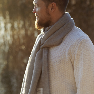 Szal z wełny merino Lapuan Kankurit VIIRU grey 35x170 cm - 6