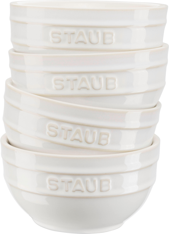  Set of 4 Staub round bowls - 12 cm, ivory