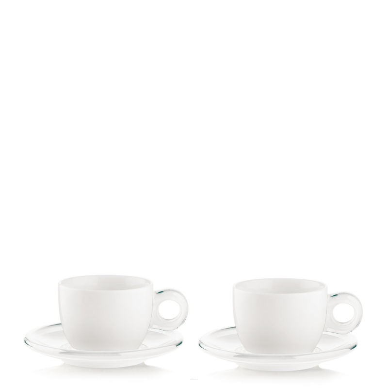  Set of 2 Guzzini Gocce cappuccino cups, white