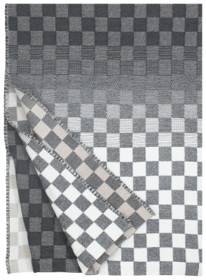  Lapuan Kankurit Shakki blanket beige-black-white 130x180 cm