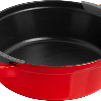  Set of 3 Staub cast iron cookware with lid - 24 cm, Red - 4