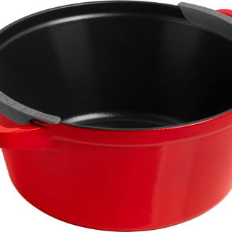  Set of 3 Staub cast iron cookware with lid - 24 cm, Red - 7