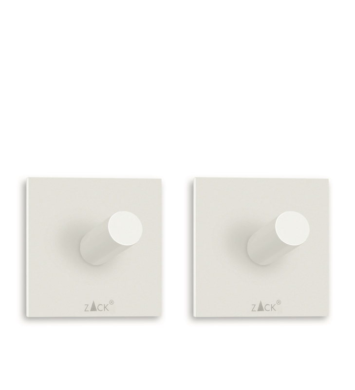 Set of 2 square Zack Duplo towel racks, matt white