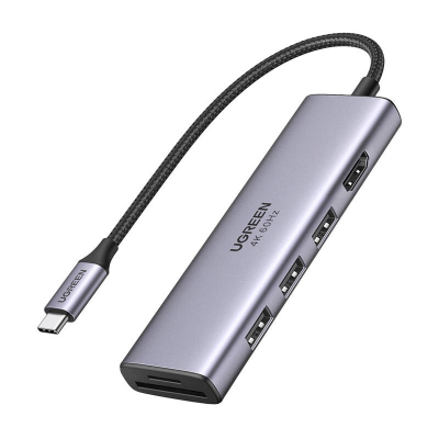Hub UGREEN CM511 5w1 USB-C HDMI 3x USB 3.0 SD (szary)