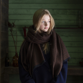 Szal z wełny merino Lapuan Kankurit Koli black-brown 60x220 cm - 2