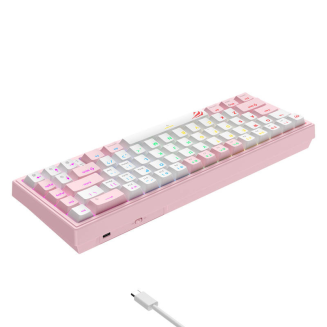 Klawiatura mechaniczna gamingowa Havit KB874L RGB (różowo-biała) (QWERTY) - 4