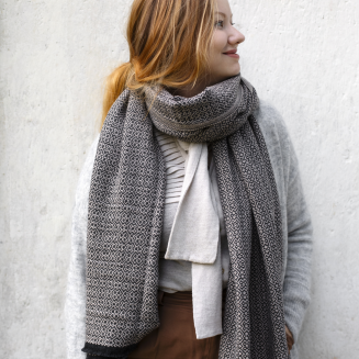  Merino wool scarf Lapuan Kankurit Koli beige-black 60x220 cm - 2