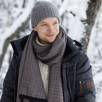  Merino wool scarf Lapuan Kankurit Koli beige-black 60x220 cm - 4