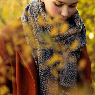  Merino wool scarf Lapuan Kankurit Koli beige-black 60x220 cm - 7