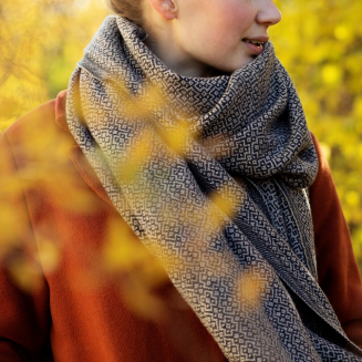  Merino wool scarf Lapuan Kankurit Koli beige-black 60x220 cm - 6