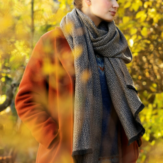  Merino wool scarf Lapuan Kankurit Koli beige-black 60x220 cm - 5