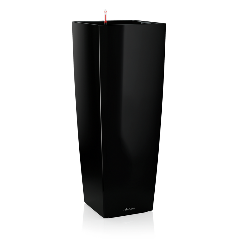  Lechuza Cubico Alto Premium 40 black gloss flowerpot
