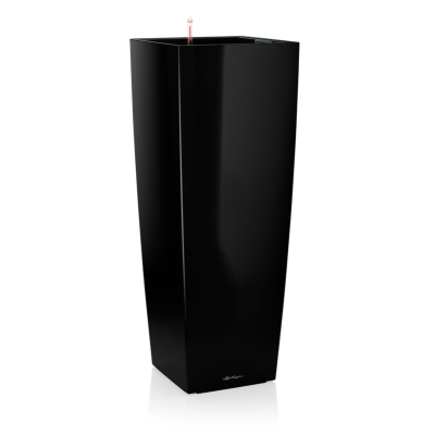  Lechuza Cubico Alto Premium 40 black gloss flowerpot