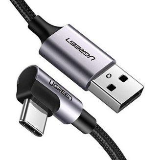 Kabel UGREEN US284 USB-A-USB-C 3m kątowy (czarny) - 2