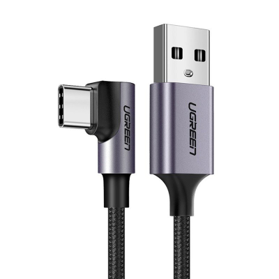 Kabel UGREEN US284 USB-A-USB-C 3m kątowy (czarny)