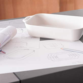  Staub rectangular ceramic platter - 4.5 ltr, white - 2