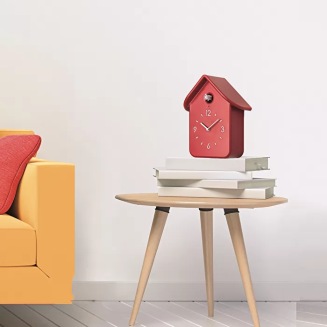  Guzzini QQ red wall clock with cuckoo and pendulum - 3