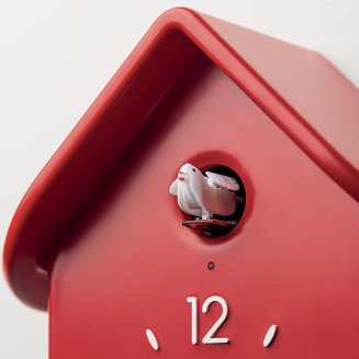  Guzzini QQ red wall clock with cuckoo and pendulum - 2