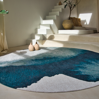  Louis de Poortere Meditation Lagoon Inkjet round rug - 2