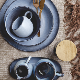 Zestaw porcelany śniadaniowy Bloomingville Sandrine Blue 12 szt. - 6