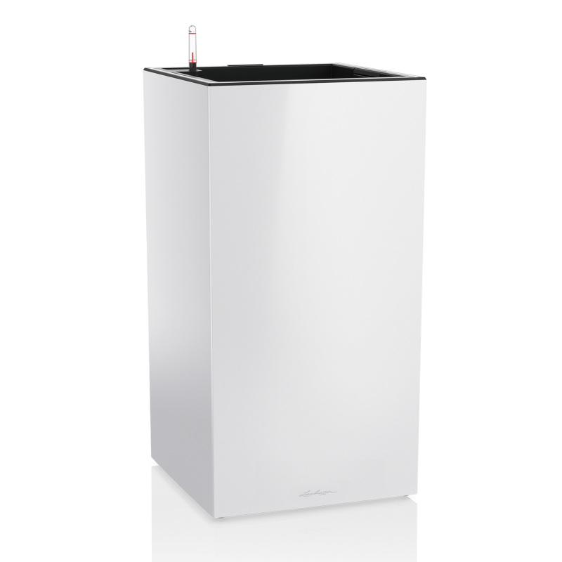 Lechuza Canto Premium 40 LED flowerpot, glossy white column