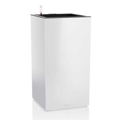 Lechuza Canto Premium 40 LED flowerpot, glossy white column