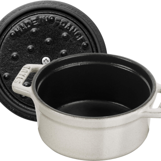  Mini round cast iron pot Staub - 250 ml, White Truffle - 3