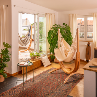  La Siesta Udine Organic Latte hammock chair with stand - 7