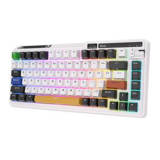 Bezprzewodowa klawiatura mechaniczna Royal Kludge KZZI K75 pro RGB, Moment Switch (czarno-biała) (QWERTY) - 3