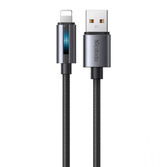 Kabel Mcdodo CA-5660 USB-A do Lightning z pulsującym światłem 1,2m (czarny) - 2