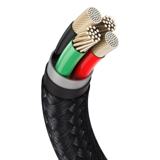 Kabel USB do Lightning Baseus Cafule, 2.4A, 1m (czarny) - 3