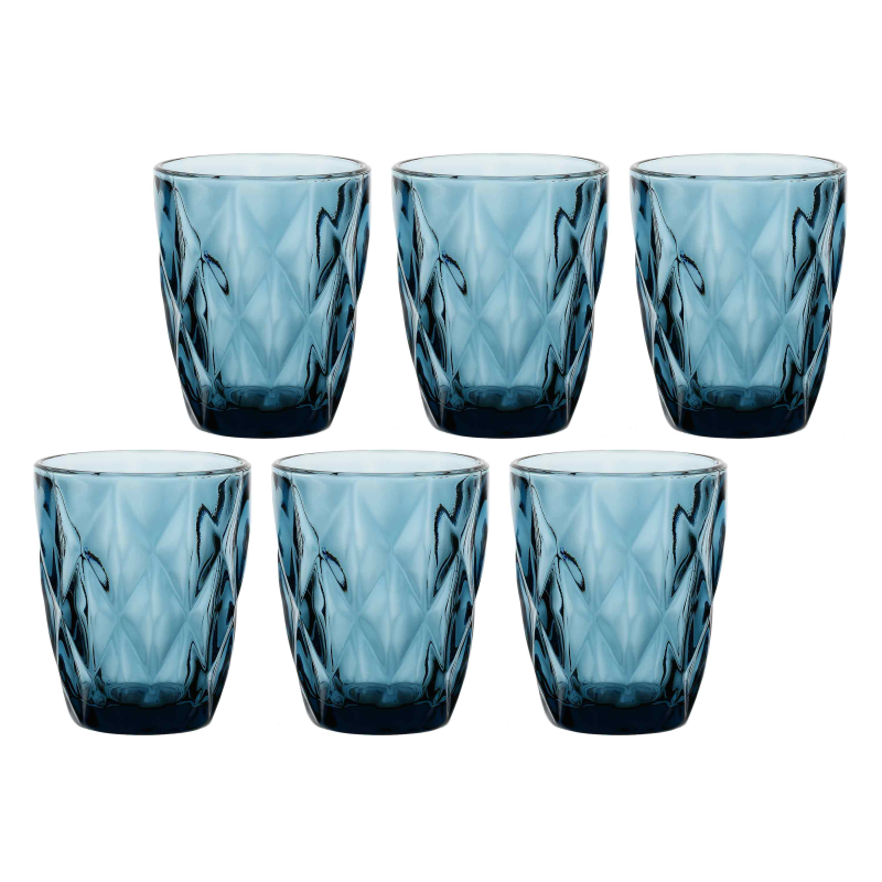  Set of 6 Rose&Tulipani Diamond Blue glasses, 270 ml