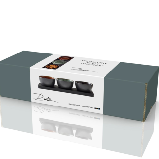 Set of 4 Bitz Black mix bowls on a stand - 3