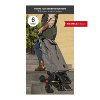 Wózek zakupowy Rolser I-Max Tweed 6L Negro - 18