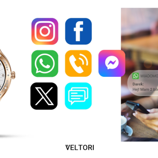 Smartwatch Damski VELTORI VT350-1 Bransoleta Różowe Złoto - 21
